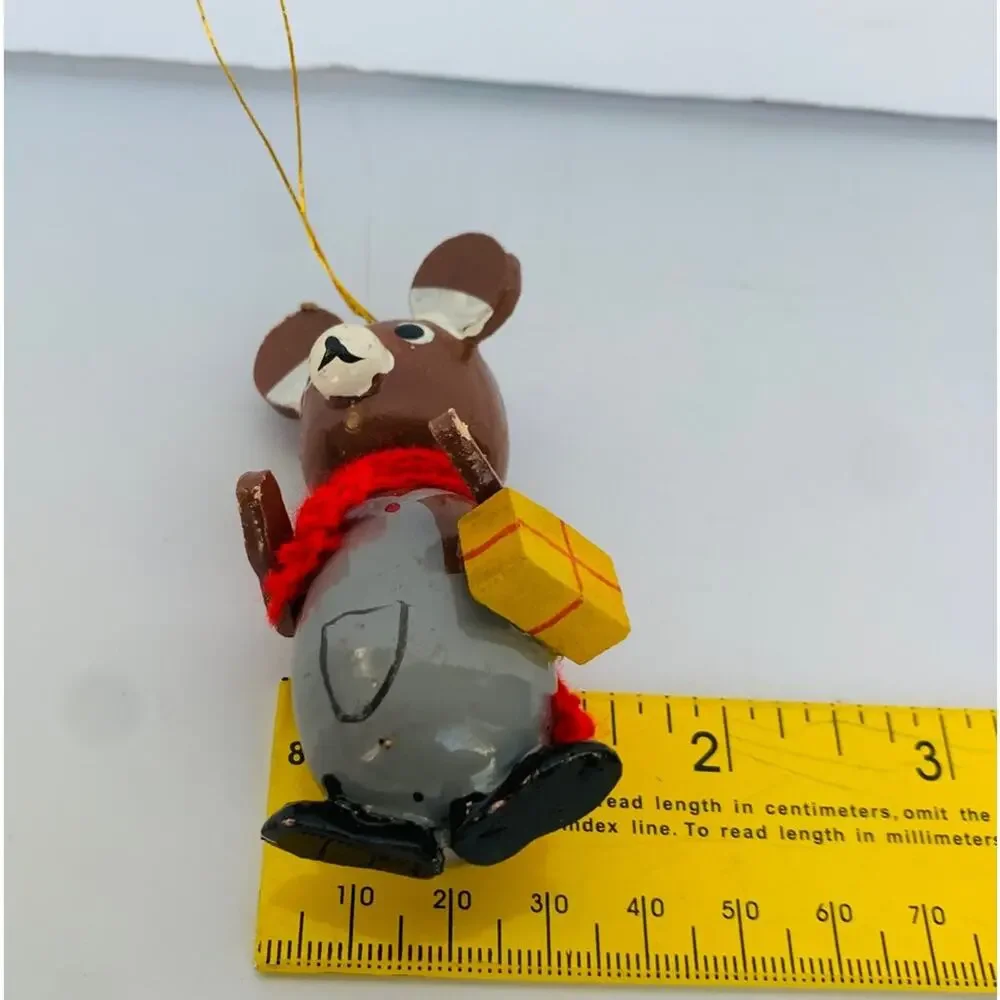 Vintage Wood Bear Ornament
